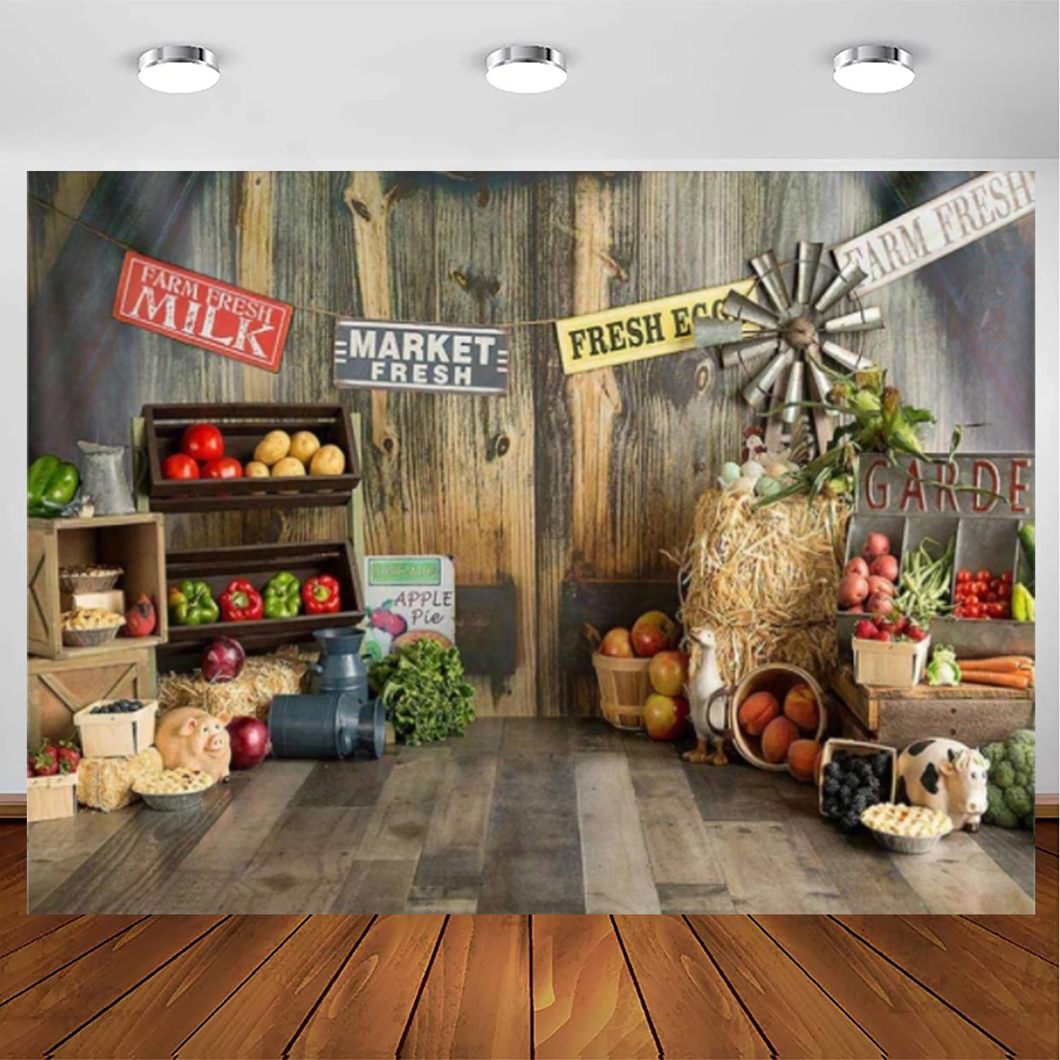 Fresh Farm Cake Smash Photography Backdrop For Market Garden Vegetables Fruit Birthday Portrait Photo Background Photocall Props