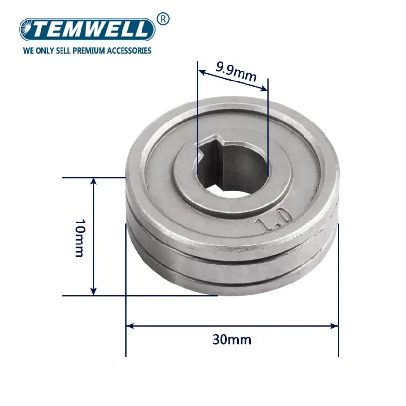 Rodillo de alimentación de alambre de soldadura, rueda motriz de 0,6mm, 0,8mm, 1,0mm, ranura K V, guía de alambre MIG, accesorios de soldadura de alta calidad, 2 uds.