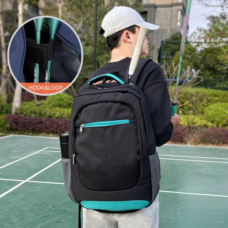 Professional Tennis Bag Badminton Training Bags Waterproof Pickball Backpack Large Capacity Racket Storage Pack with Shoe Pocket