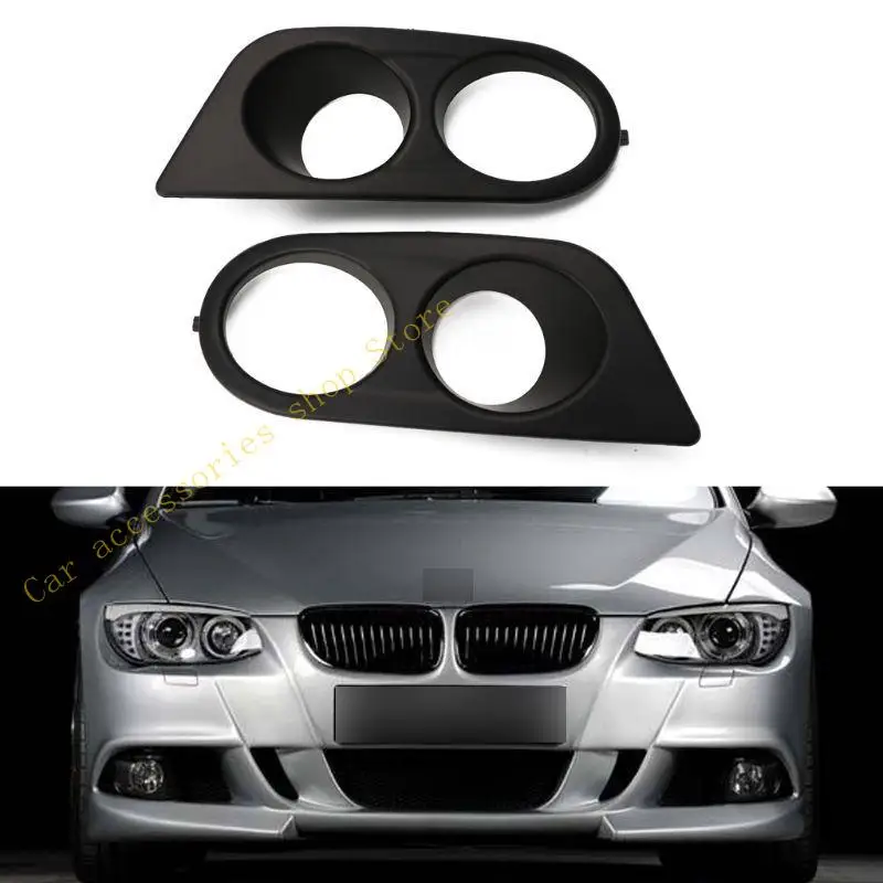 

T21E 2Pcs Front Bumper Fog Light Dual Hole Duct Cover for E46 2001-2006