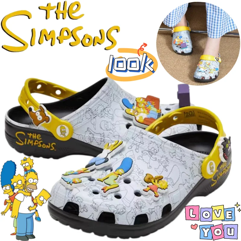 

The Simpsons Marge Homer Bart high-appearance cartoon character slippers, versatile casual open-toe sandals for men and women