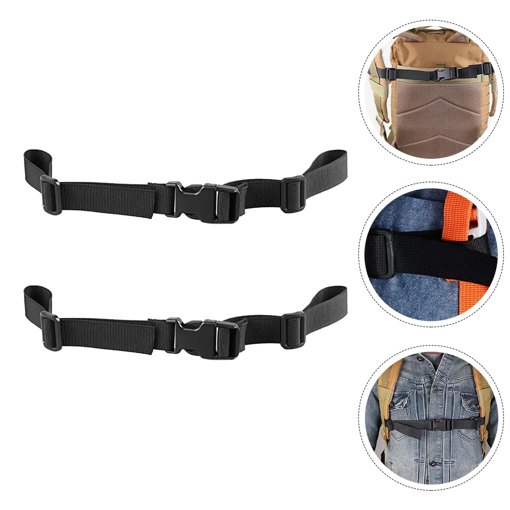 2 Pcs Adjustable Backpack Straps Nylon ABS Chest Belts Quick Release Heavy Duty Hiking Camping Travel Gear Easy Carry