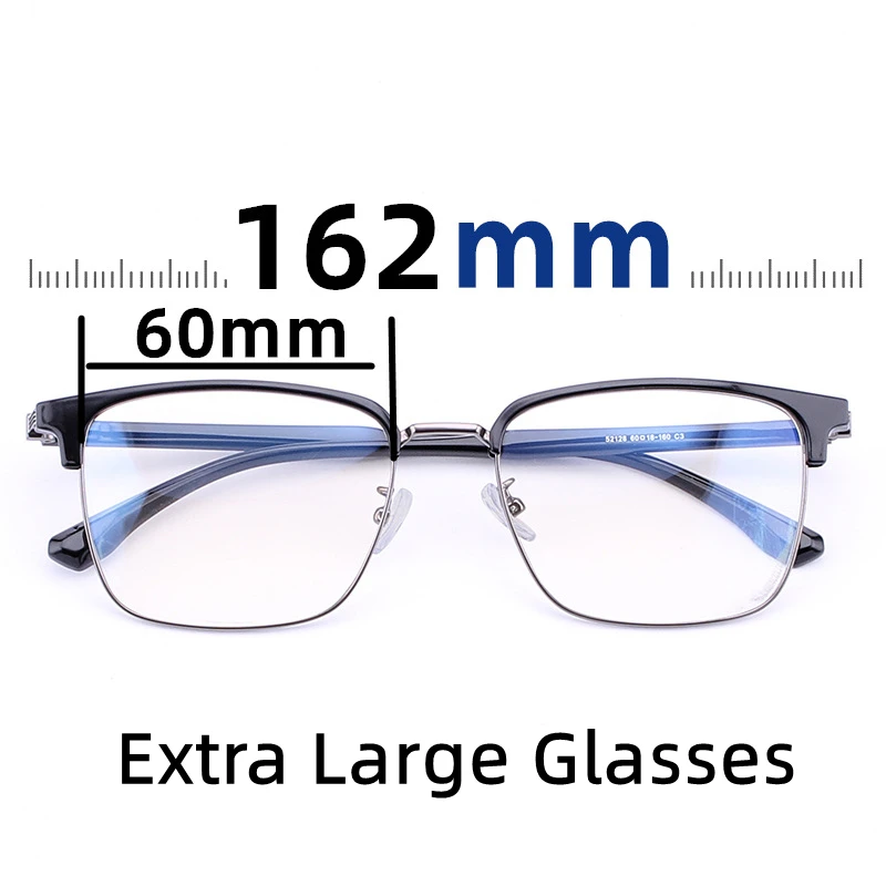 Picture 3: New Extra Large Frame Men TR90 Alloy Brow Shaped Half Frame Eyeglasses Big Square Optics Myopia Hyperopia Progressive Glasses