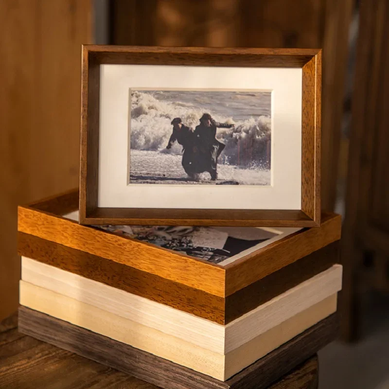 Solid Wood Picture Frame Minimalist Tabletop Stand and Wall-Hanging Frame  Elegant Photo Display and Art Frame for Home Decor