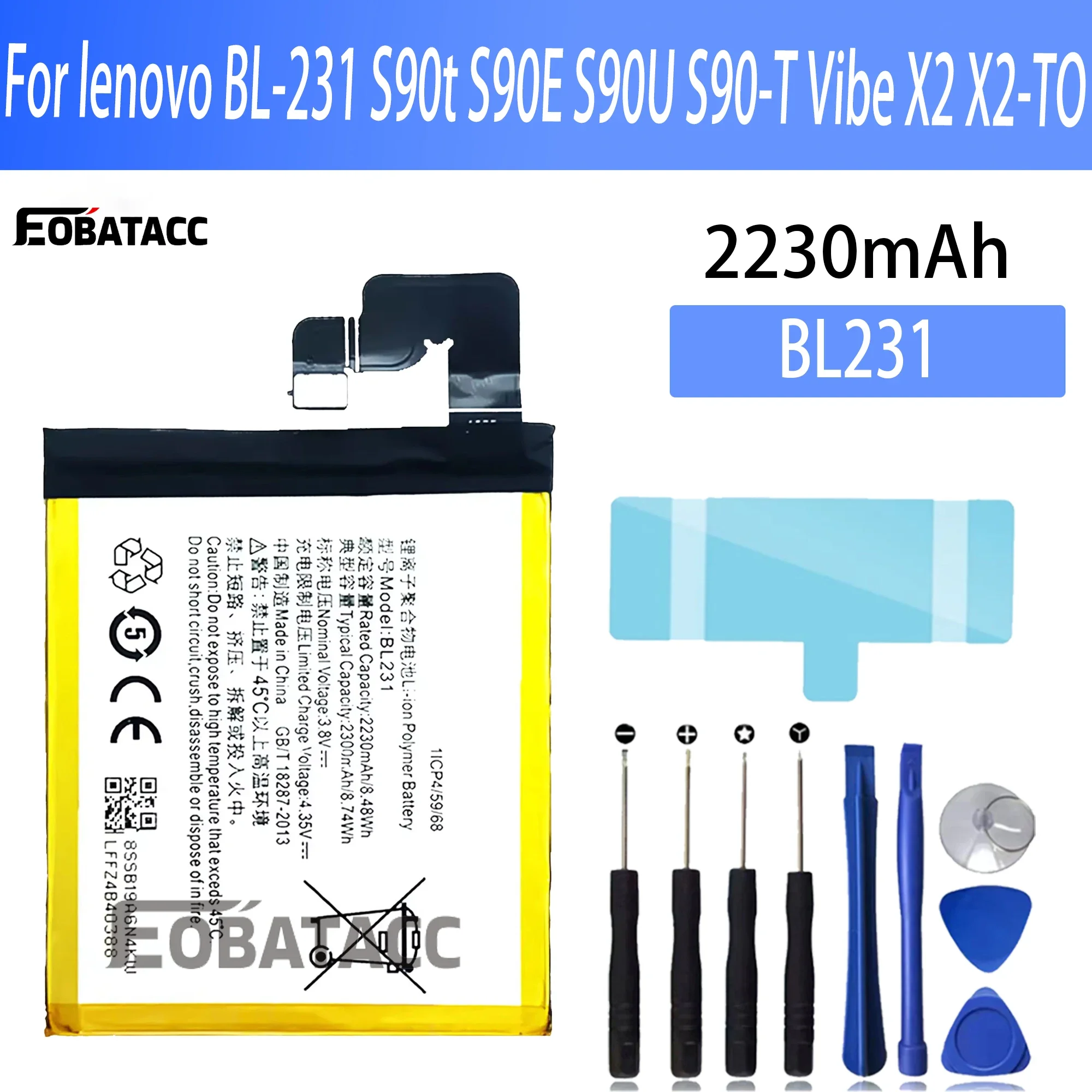 

100% New Original Battery BL231 For lenovo BL-231 S90t S90E S90U S90-T Vibe X2 X2-TOBattery + Free Tools