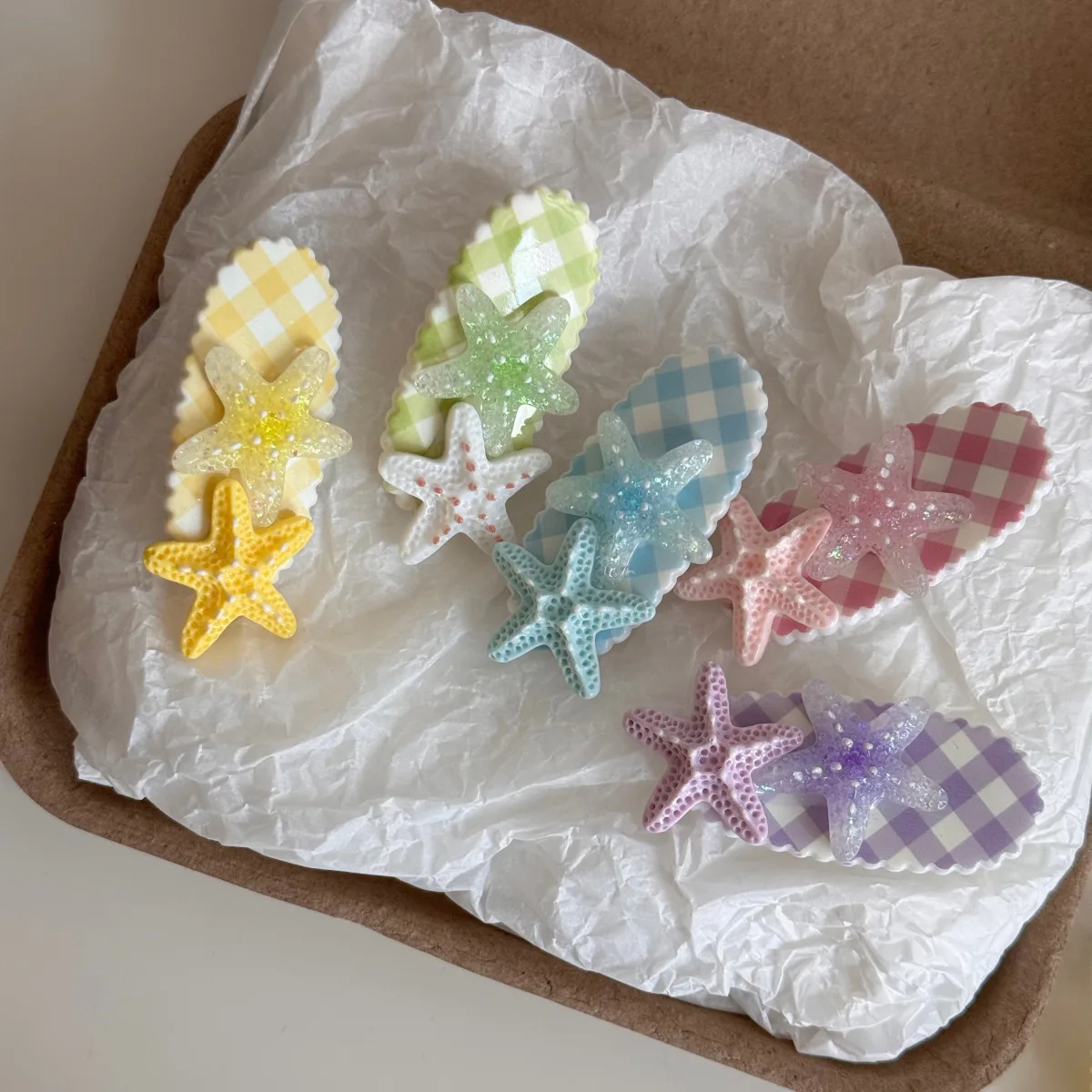 

Children Two starfish oval Design Hairpins Cute twill duckbill clip Hairgrip Hair Clips Sweet Kids Side Clips Barrettes Headwear