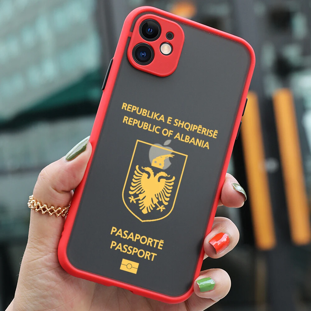 Albania pass telefon hülle für xiaomi redmi note 13 12 11 10 10c 10x9 9a 9t 9c 8 7 pro plus 5g matte transparente abdeckung