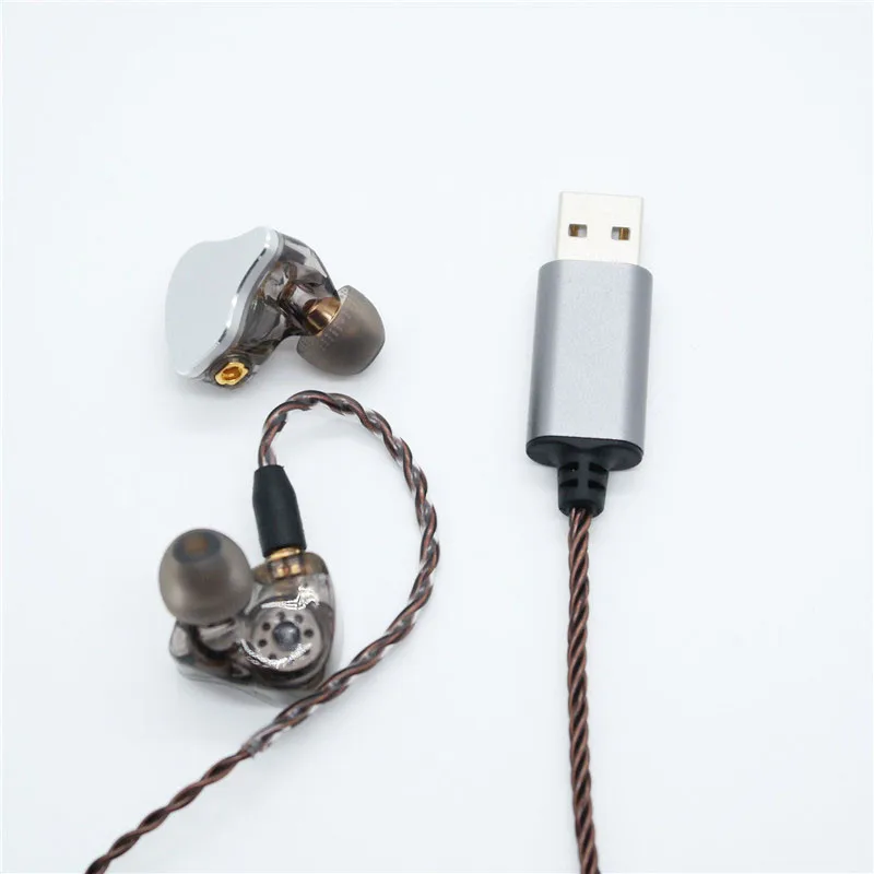 USB MMCX earphone cable 2 pin headphone cable with microphone HIFI IEM cable PC Used Fit For Shure SE535  KZ 64Audio