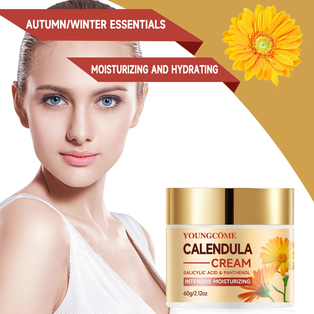 Calendula Face และคอ Moisturizing Face Cream,Anti Aging Shrink Pore ครีมไวท์เทนนิ่งริ้วรอยกระชับผิวปรับปรุงผิว