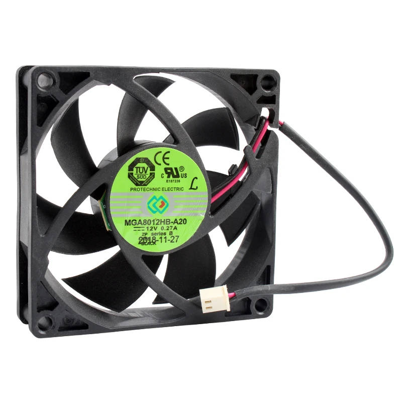 

MGA8012HB-A20 8cm 80mm fan 80x80x20mm DC12V 0.27A 2lines Double ball bearing cooling fan with high air flow for power supply