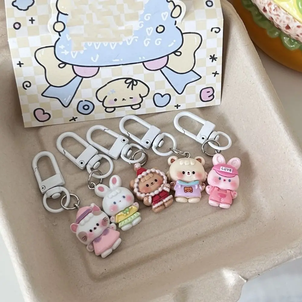 Niedlicher Harz-Kaninchen-Puppen-Schlüsselanhänger, Cartoon-Kreativ-Schlüsselring mit lustiger Katze, Kaninchen-Mini-Bär-Taschenanhänger, kleine Geschenke – Detail 11