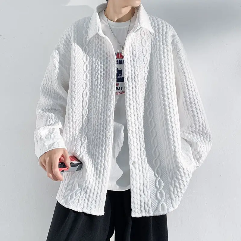 

Premium Quality Men's Solid Color Shirt Jacket with High-end Detailing