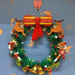 Diy Christmas Wreath Building Kit For 6+ Kids City Christmas Tree Decoration Moc Building Blocks Set Toys For Children Present