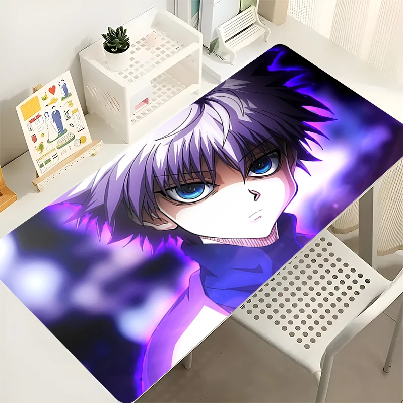Mouse Pad Japan Anime Gaming Keyboard Pad H-hunter x H-hunter Killua Desk Mouse Mat Black And White Table Mousepad For Computer