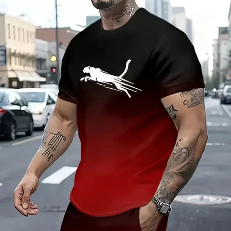 Animal T-Shirts For Men 3d Print T-Shirt Mens Sports T-Shirt Street Fashion Short Sleeve Tee Shirts Loose Oversized Men image 6