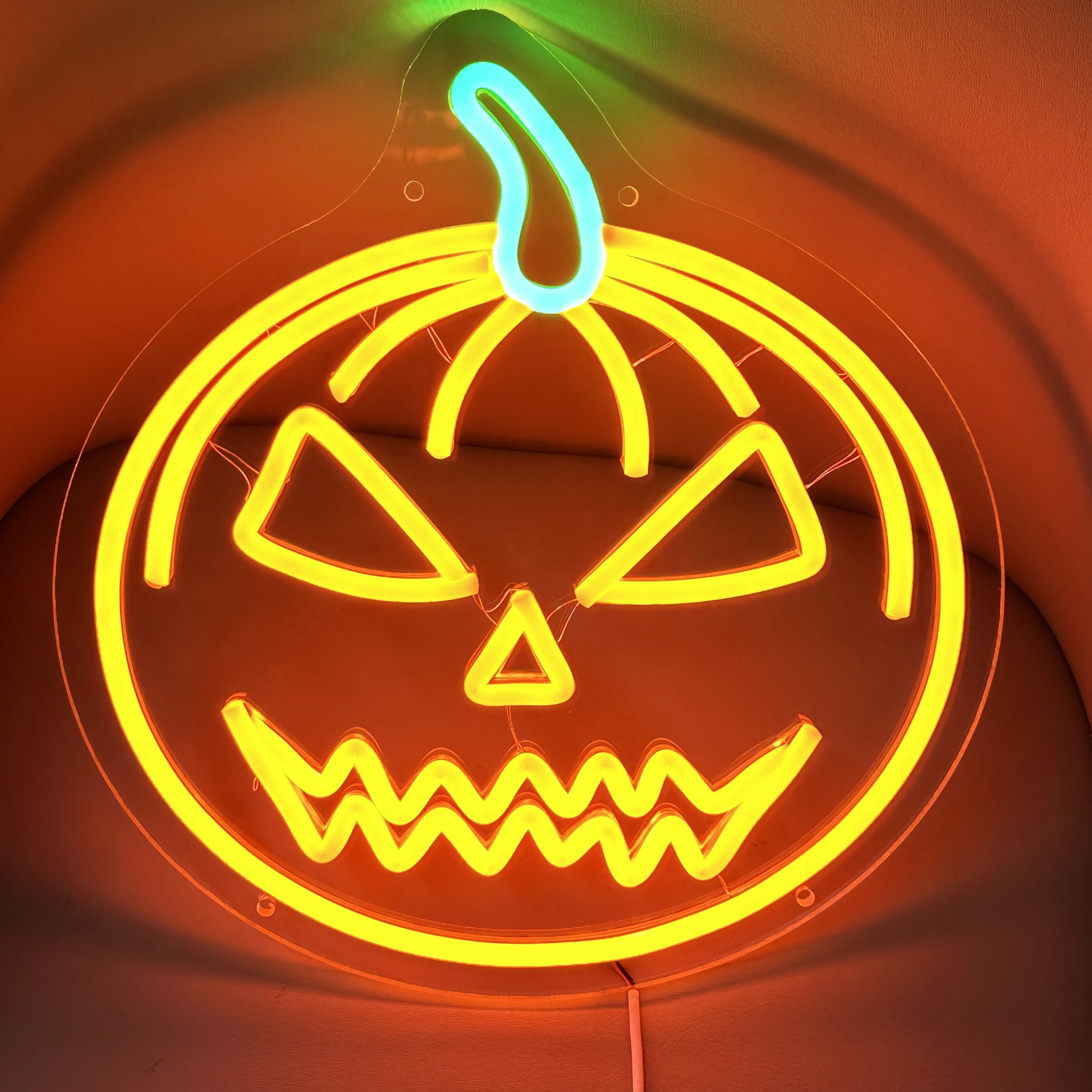 Custom Pumpkin Shape Neon Sign, LED Flex Light para decoração de parede, Halloween