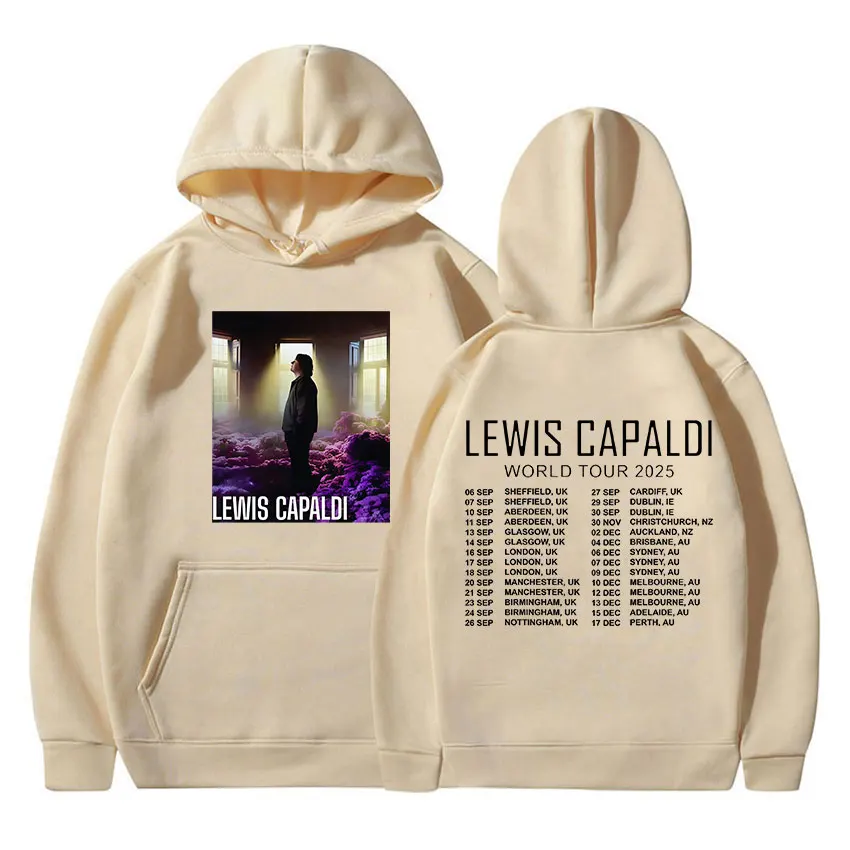 المغني لويس كابالديس جولة حول العالم 2025 المشجعين هوديي الرجال الصوف ملابس طويلة الأكمام البلوز موضة عادية المتضخم هوديس