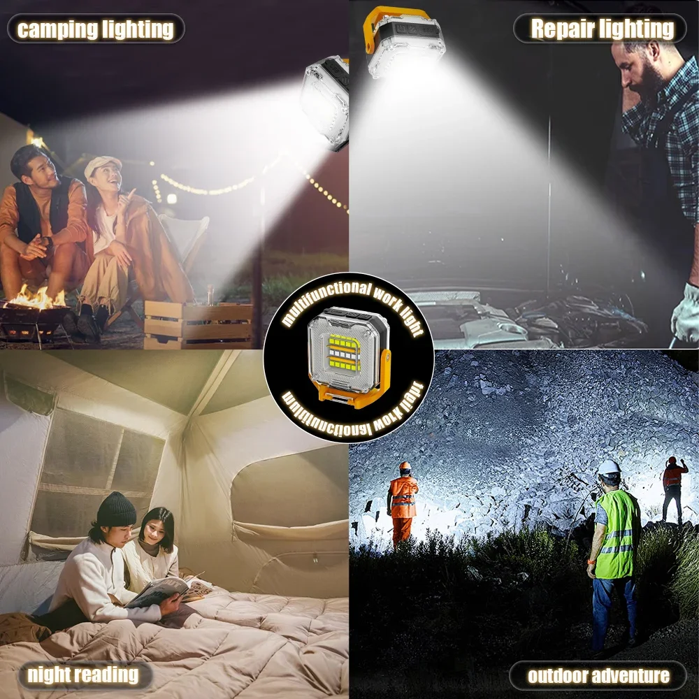 8 pacotes LiitoKala LF-224 200-500LM multifuncional COB + luz de trabalho SMD para caminhadas, aventuras e viagens portáteis
