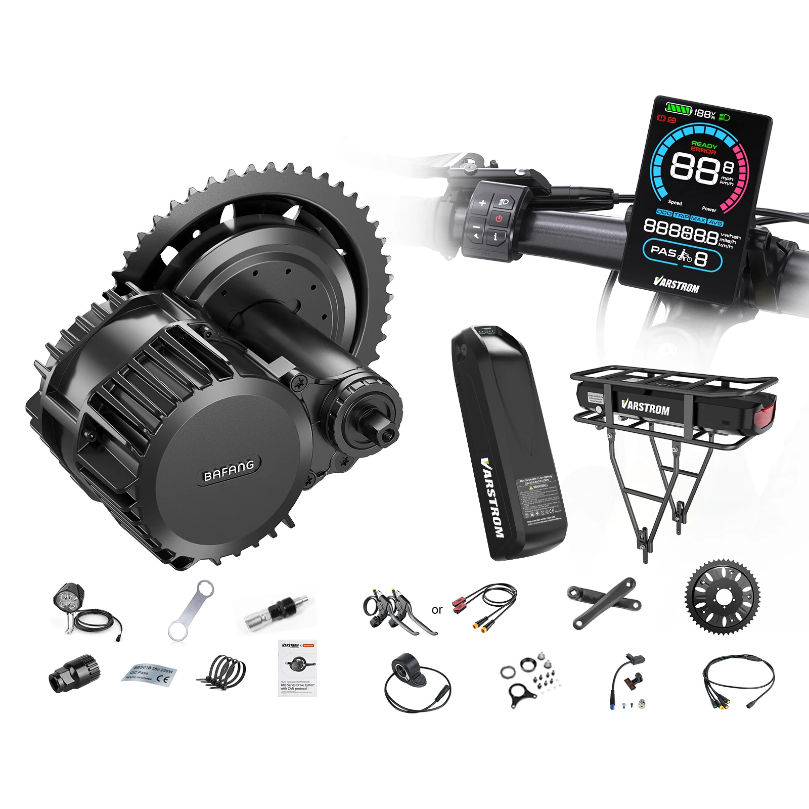 AliExpress BAFANG 750W 1000W 250W BBS02B BBSHD BBS01B Mid Drive Motor Electric Bike Conversion kits Ebike Engine with Hailong 48V Battery