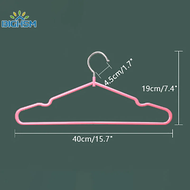 Clothes Hanger Hanger With Grooves For Airing Children Adult Metal Simple Thick Non-slip Dip Plastic Coat Hanger Blue Green