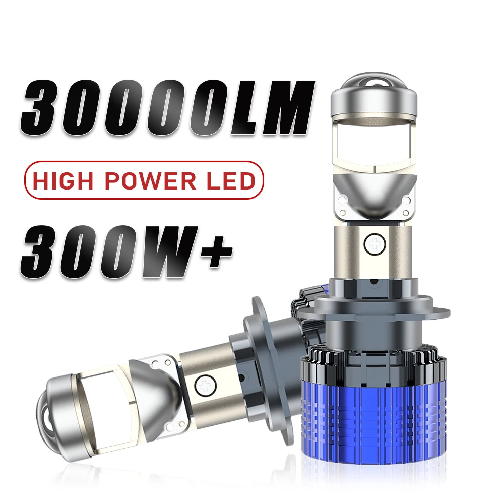 H7 H4 H11 Bi Led Projector Lens Headlight 6000K Canbus 9005 HB3 9006 HB4 Car Motorcycle Bulb 30000LM Turbo Mini Lens Lamp