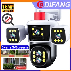 Difang 16MP 10x Zoom Outdoor Waterproof Surveillance Camera,Two-Way audio,Auto Tracking,Night Vision,Wide Angle,PTZ Connct Phone