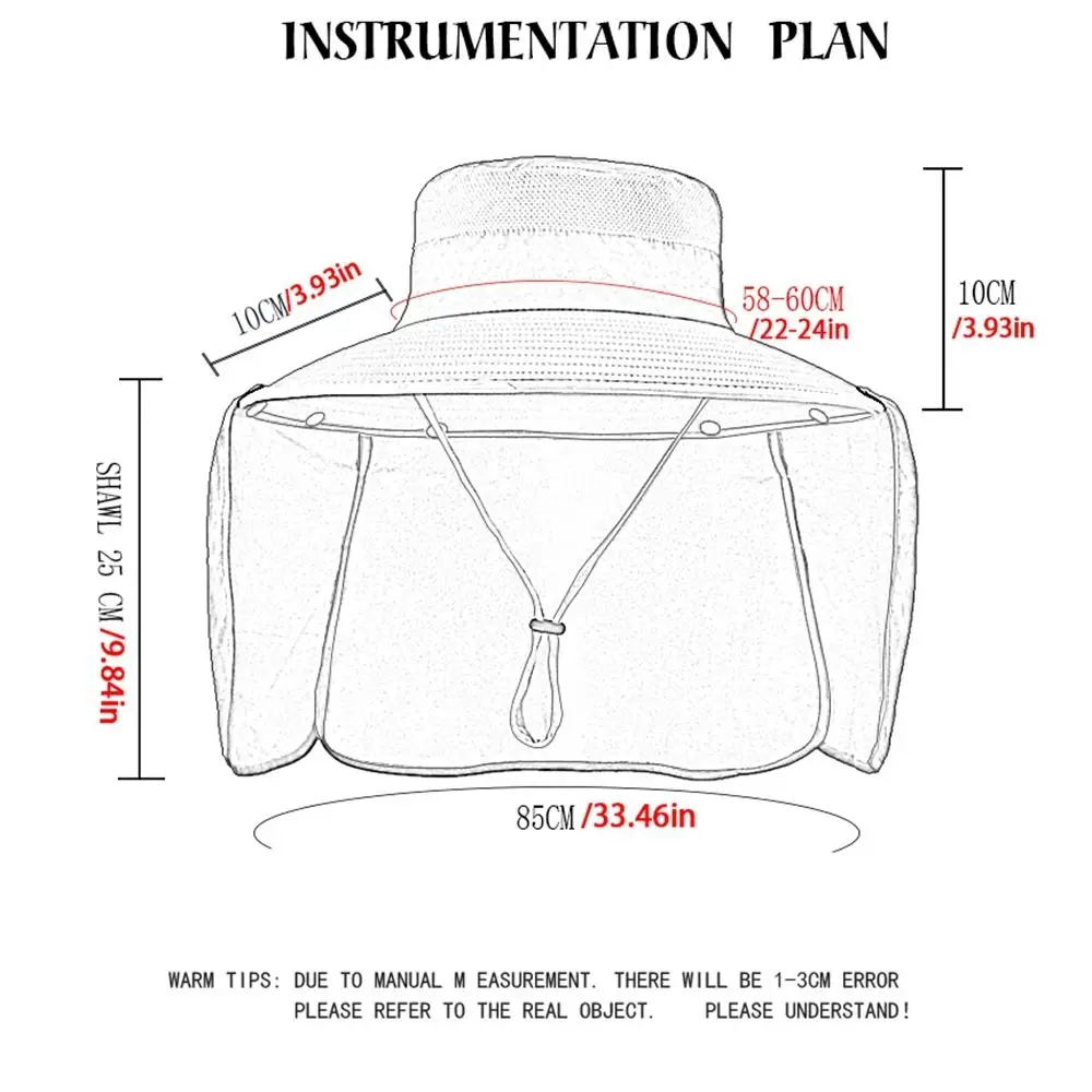 Simple Cloth Men Sun Hat Neck Protection Removable Shawl Women Visor Cap With Lanyard Ultraviolet-proof Summer Bucket Hat Beach view 6