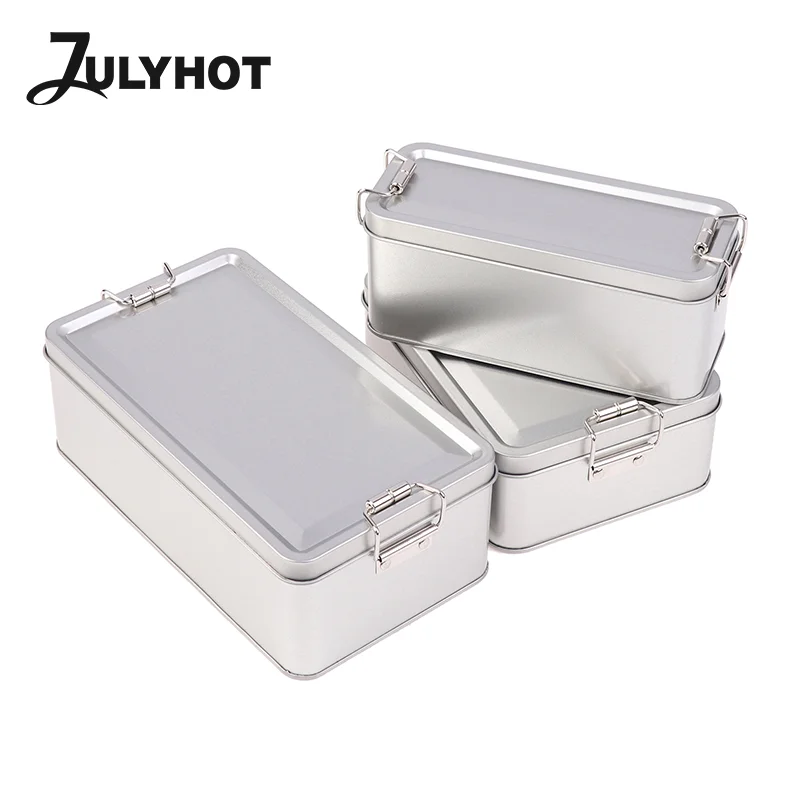 Rectangular Tinplate Cookie Tins Box With Lid Dustproof Home Kitchen Desktop Storage Tin For Candy Coffee Tea Jewelry Chocolate