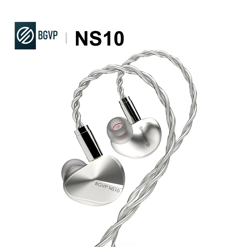 BGVP NS10 2DD+8BA Hybrid Driver In-Ear Monitor Earphone Hi-Res Audio Earbud With 3-in-1 Replaceable Plug MMCX Cable Headset