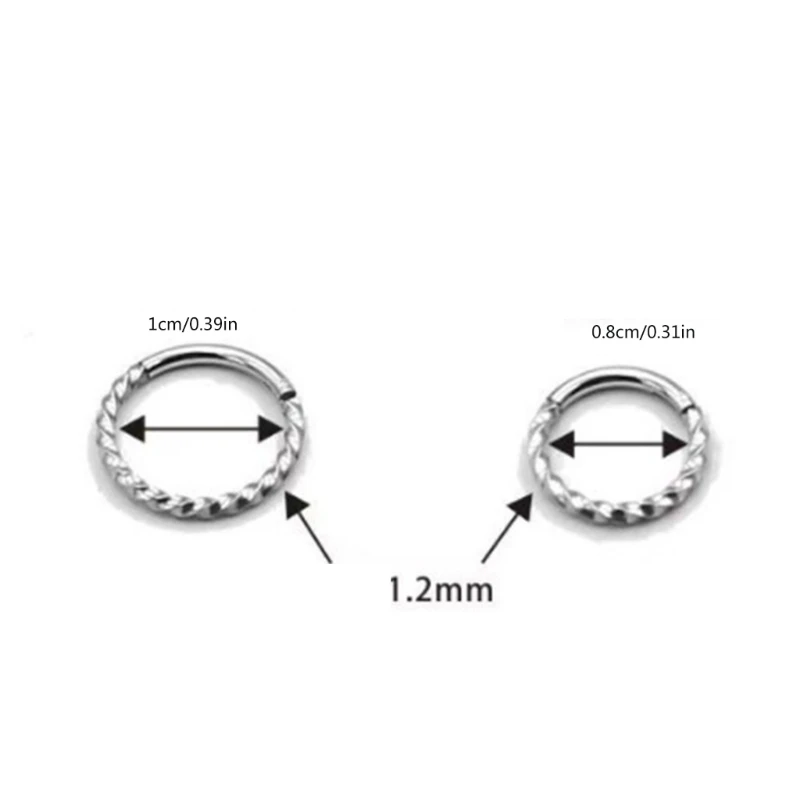 Stainless Steel Nose Hoop Round Shaped Nose Ornament Elegant Twist Hinged Rings Dropshipping