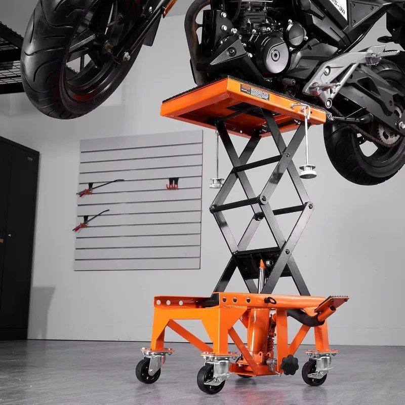 Suporte de plataforma de elevação hidráulica de alta elevação para motocicleta, adequado para veículos off-road e equipamentos de manutenção de motocicletas