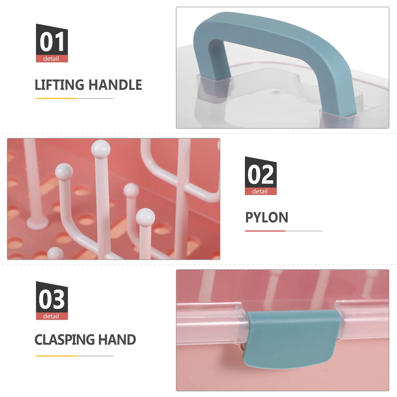 

Baby Bottle Storage Box Multi-Functional Drying Rack Covered Dust-Proof Organizer Large Capacity Baby Bottle Drainer Holder