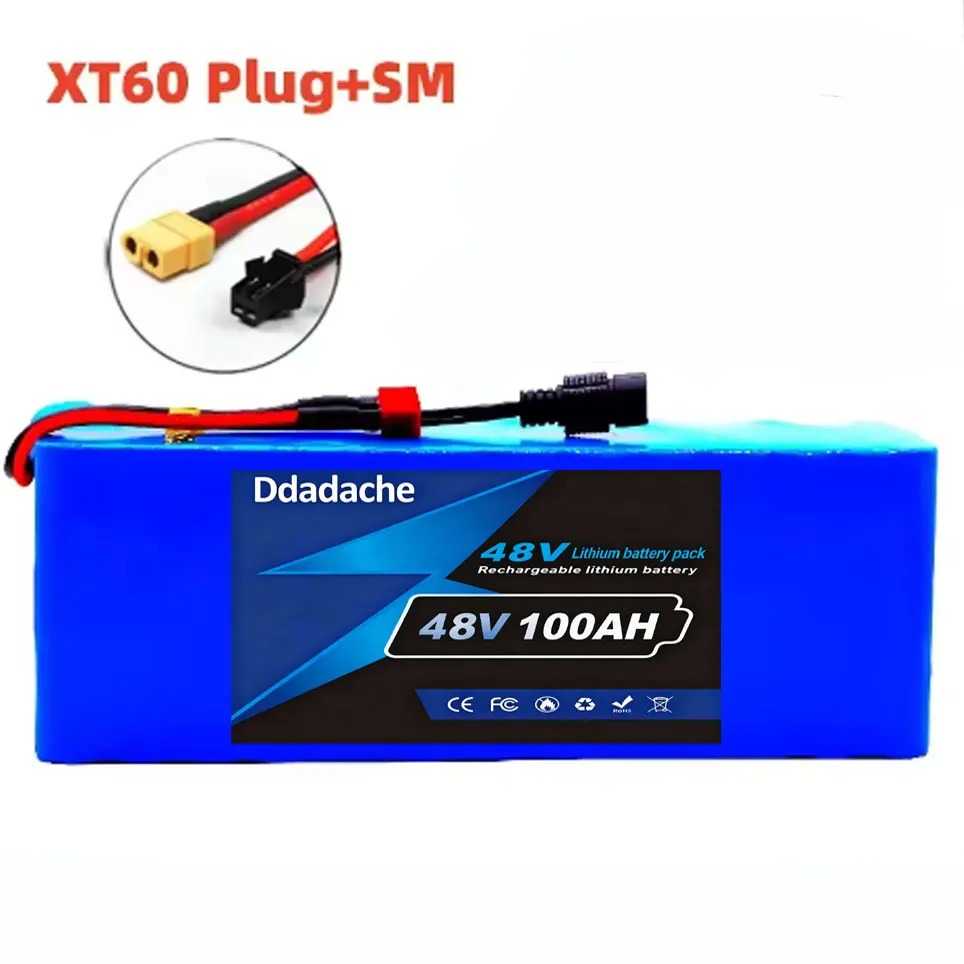 48V 100Ah Lithium-ion 13S3P Batterijpakket 100000mAh met 250W 350W 500W 750W 1000W BMS voor 54.6V E-bike Elektrische Fiets Scooter
