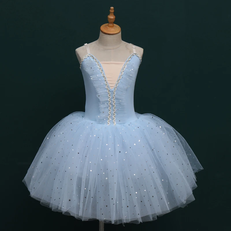 New Girls Ballet Dance Dresses Sequin Skirts Performance Dance Wear Stage Costume Gymnastics Clothes 3color Ballet Leotard Woman