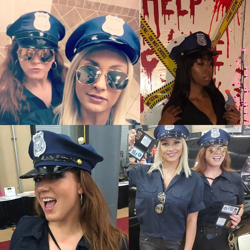 Disguise As A Police Officer, Hat, Octagonal Decoration, Uniform Accessories, Halloween Carnival Party Props,cosplay Performance view 2