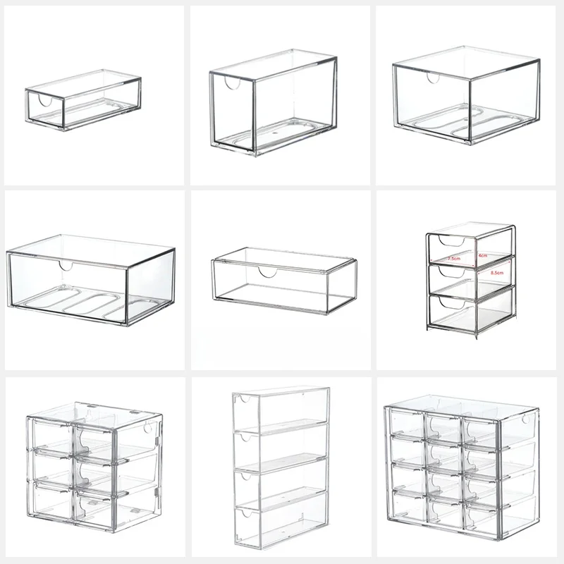 

Acrylic Jewelry Box Organizer Der pe Transparent Hair Ties Cotton Swabs Hair Accories Hairpins Hairba Elastic Ba