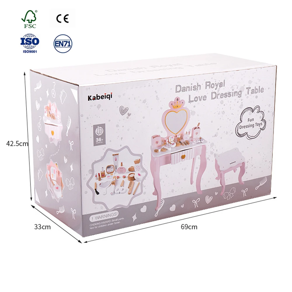 Kids Wooden Vanity Set Wooden Simulation Of Every House Girl Toy Dresser Toy Girls Dressing Table Wooden Beauty Table For Kids
