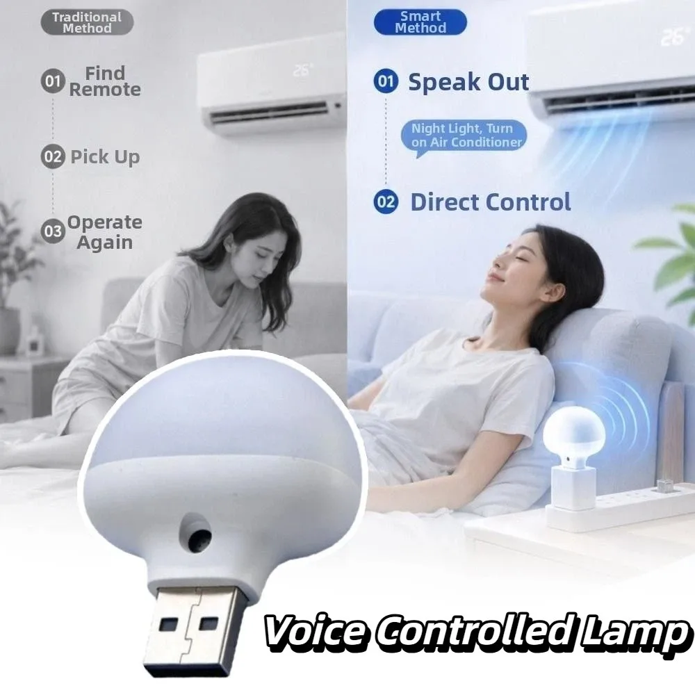 Mushroom Night Light Portable Night Light USB Plug Mini LED Desk Lamp Smart Intelligent Reading Lamp Table