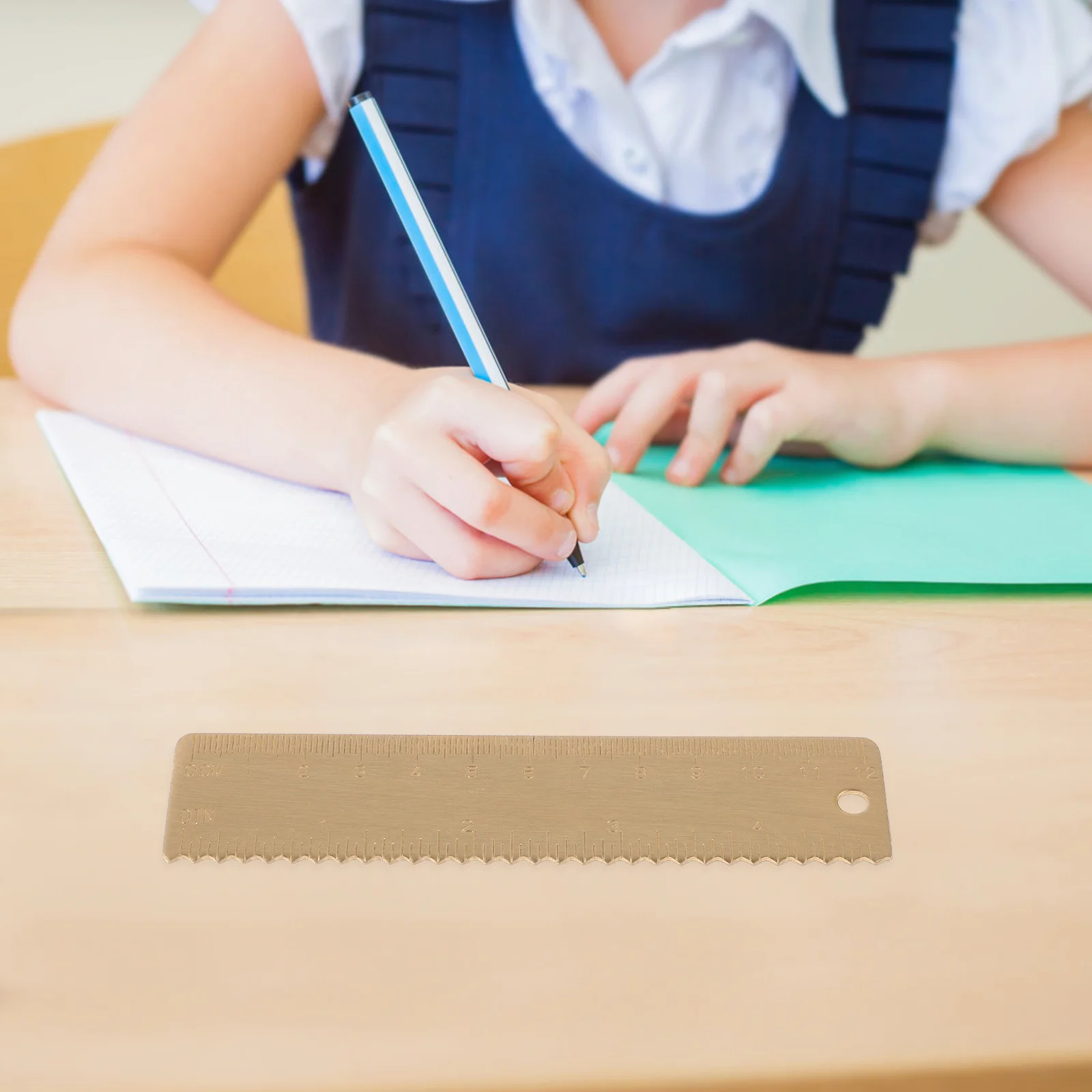 Ruler Brass Double Scale Inch Vintage Metal Wavy Portable Straight Rulers Drawing Students Novelty Animal