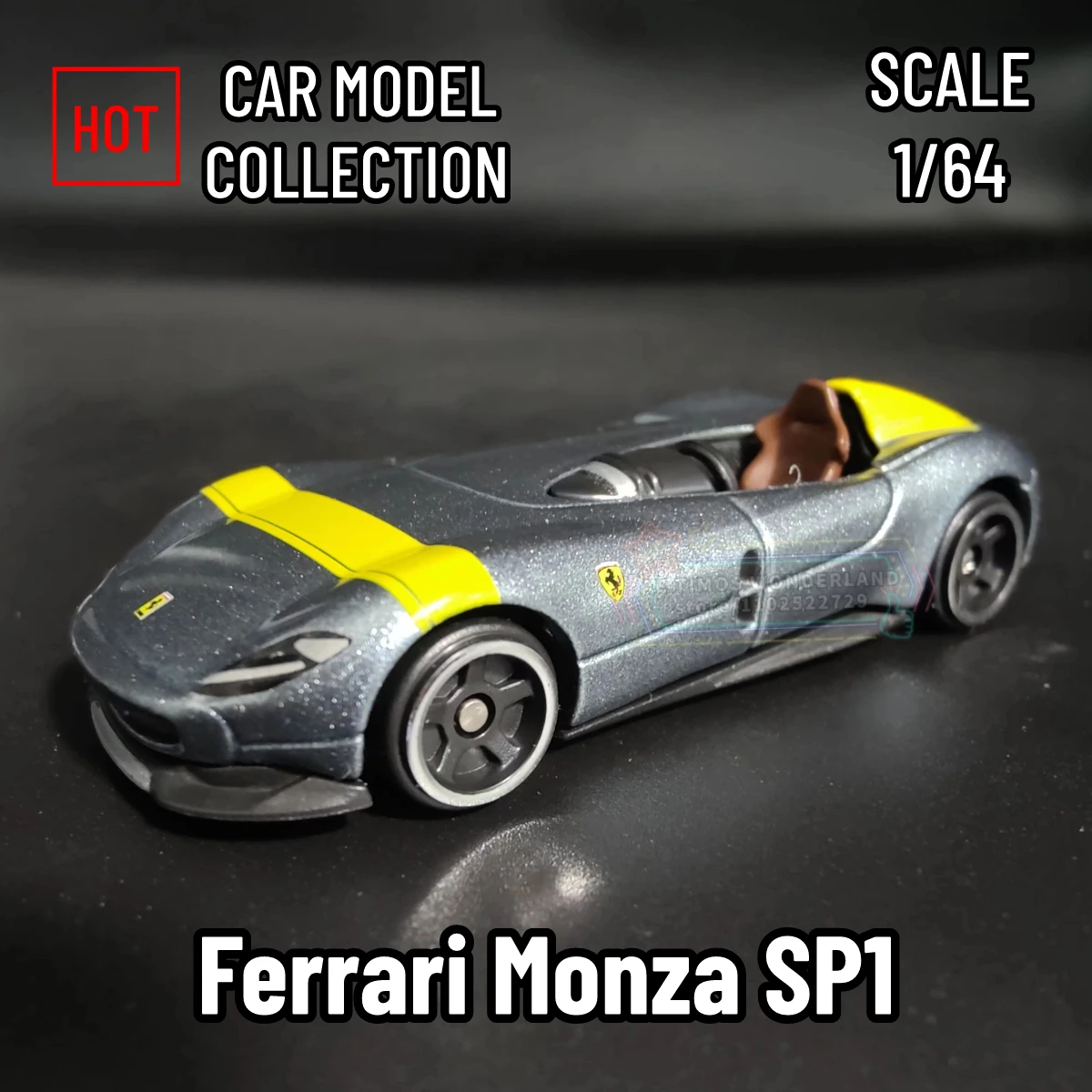 1/64 Ferrari Monza SP1 Replica Mini Car Model Scale Miniature Art Diecast Vehicle Figure Collection Hobby Lifestyle Kid Gift Toy