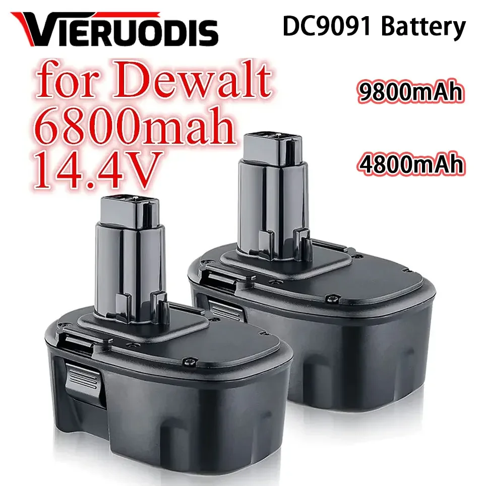 

14.4V 6800mAh for Dewalt Ni-MH Replacement Battery 14.4V DC9091 DC9094 DW9091 DE9091 DE9092 14.4 Volt Cordless Power Tools