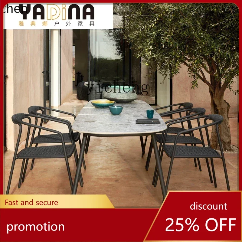 

HXL Northern European Style Balcony Small Table and Chair Leisure Rattan Chair Coffee Table Three-Piece Set Light Luxury Chair