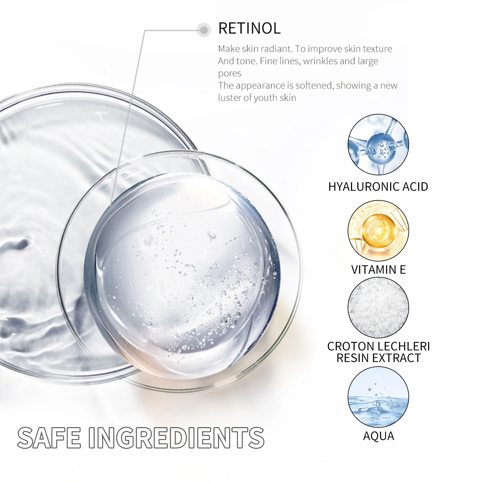 Crema da notte al retinolo 50g Crema idratante viso antietà rassoda la pelle Riduce le linee delle rughe Crema idratante alla vitamina E per rassodare