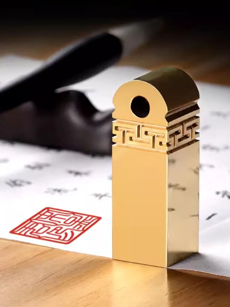 

Personalized Custom Vintage Brass Name Stamp, Portable Chinese Characters, Sealing Seal Chapter for Calligraphy, Supplies