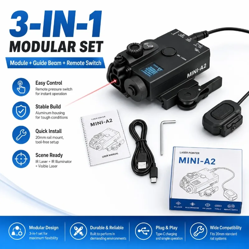 Fine‑tuning MINI‑A2 Green Beam Marker Accessory, Rail‑fixed Hobby Ornament Kit with Remote on‑off Switch