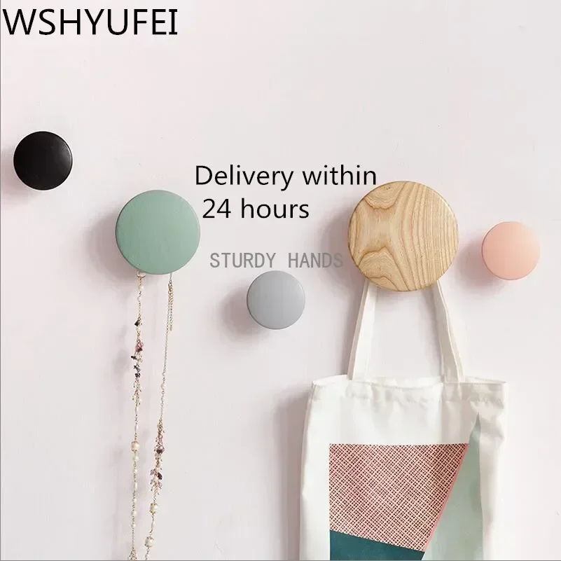 Wall Clothes Hanger Coat Wood Coat Rack Garden Round mushroom hook hook Wall hanger wooden Coat hooks Pretty Home Decoration
