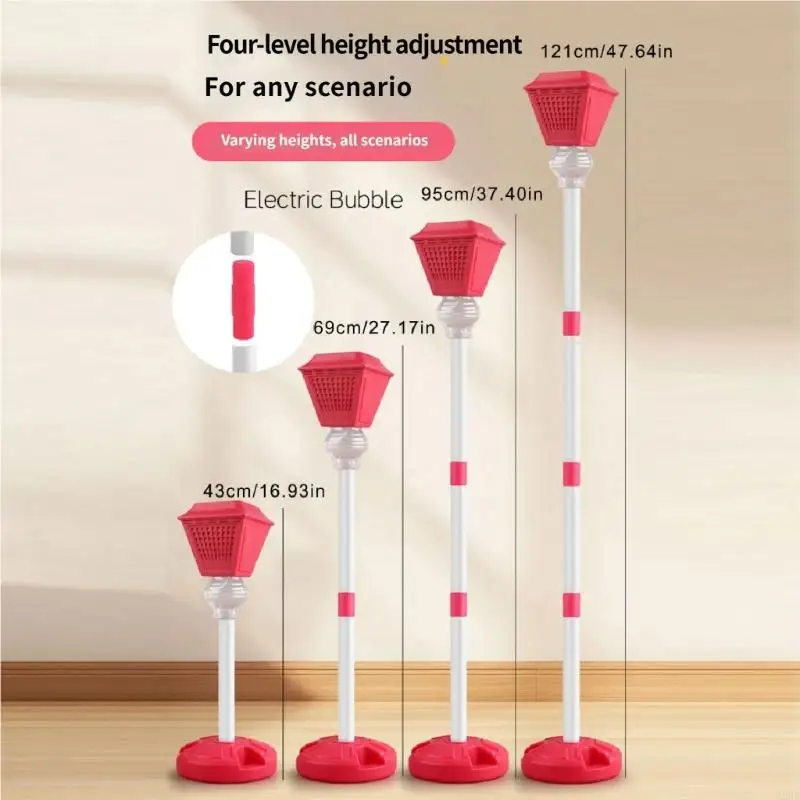 Popular Street Lamp Electric Bubble Blower Toy With LED Light Sound Effects Perfect For Kids School Event Decors A2UB