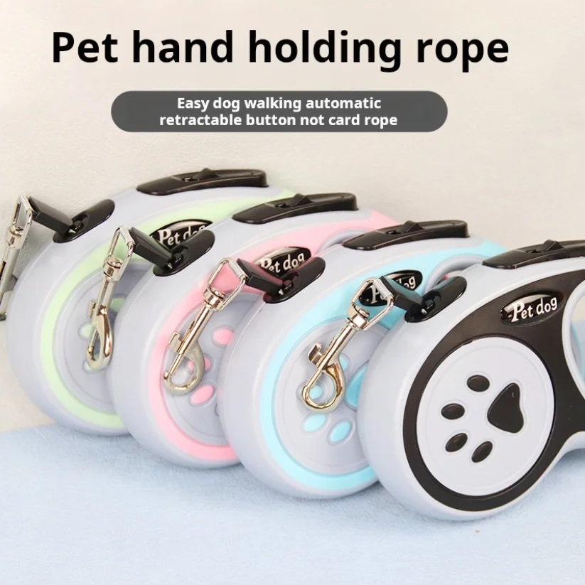 

5m New Model Leash for Walking Dogs, One-Button Brake Retractable Leash for Small and Medium-Sized Cats and Dogs
