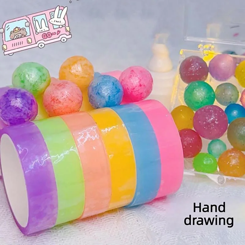 5pcs Glow-in-the-Dark Sticky Balls, Ball Tape, Crystal-Clear Water Ball Tape, Hand-Stretched, Colorful Sticky Water Ball Tape image 5