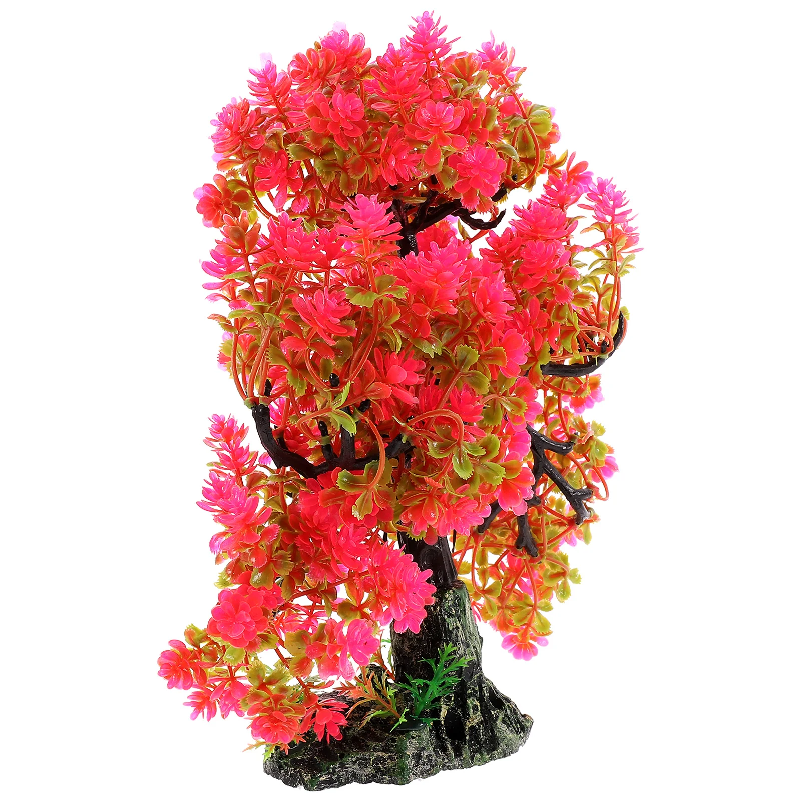 

Simulated Water Grass Rockery Trees Red Centerpiece Fake Tree Decor Fish Tank Aquarium Resin Plant Home Bonsai Underwater Craft